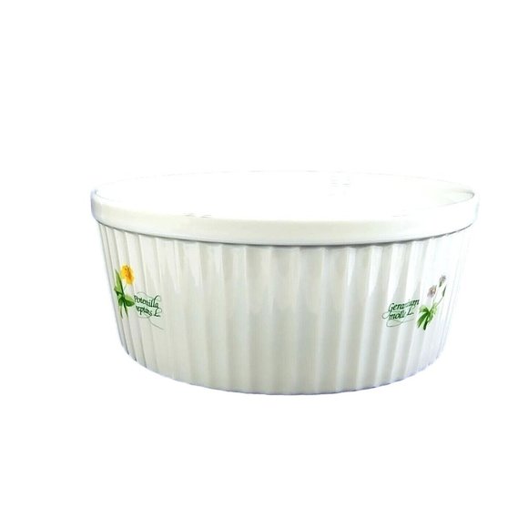 Anchor Hocking Souffle Bowl 1.5 Quart Floret Pattern Vintage Modern Farmhouse - Picture 4 of 7